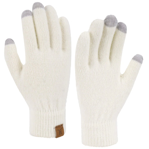 FZ FANTASTIC ZONE Winter Warm Knit Touchscreen Gloves for Women Cold Weather Thermal Texting Working Gloves Womens Gifts