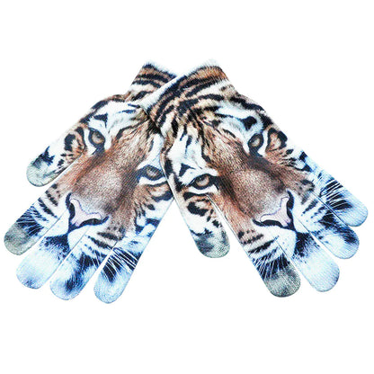 3D Pattern Digital Painting Cat Touchscreen Gloves