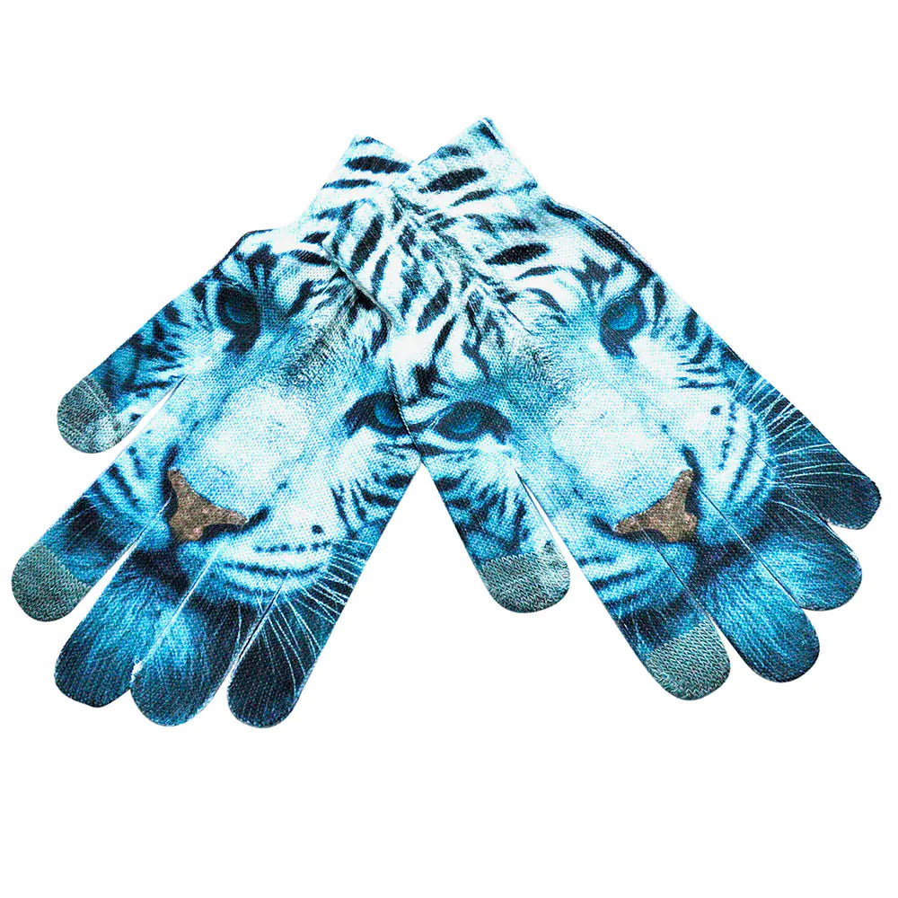 3D Pattern Digital Painting Cat Touchscreen Gloves