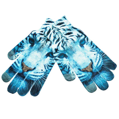 3D Pattern Digital Painting Cat Touchscreen Gloves